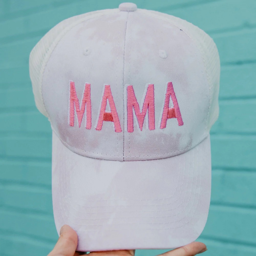 Pink Tie Die Mama Hat